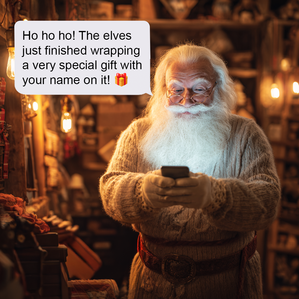 Personalized Daily Texts from Santa Claus – 25 Days of Christmas Magic